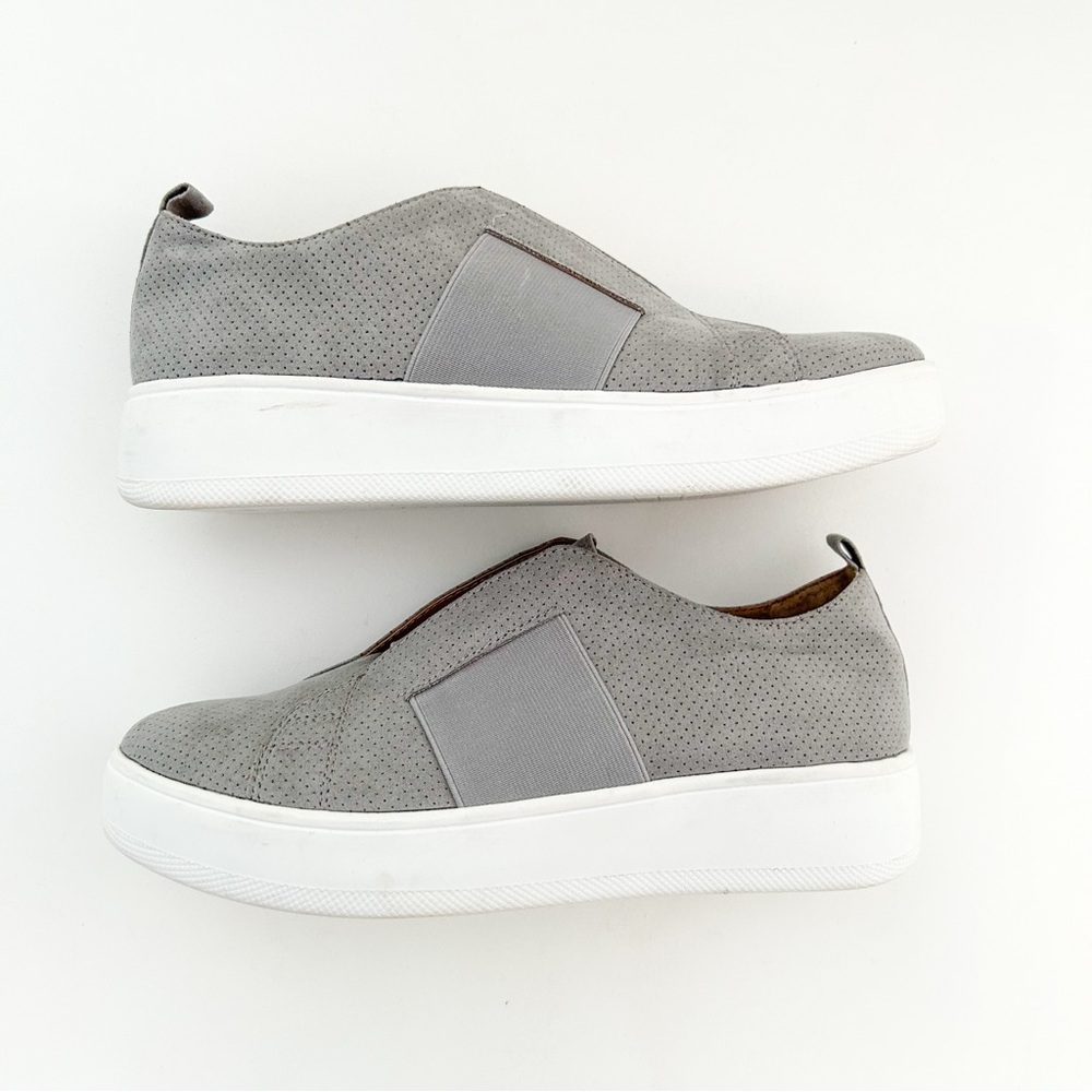 Steve Madden Brad Slip-On Sneakers Light Gray Platform Shoes Casual Comfort 7.5 - Picture 5 of 8